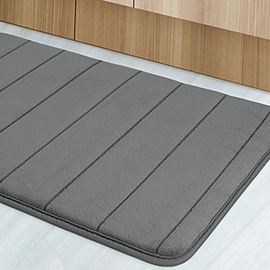 PiccoCasa Set of 2 Memory Foam Bath Mat Rug, Absorbent Velvet Memory Foam Bath Mat with Durable PVC Backing, 17"X24" Gray. View a larger version of this product image.