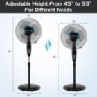 Alternate image 3 for Hooya Imp.& Exp.  16 Inches Adjustable Height Fan with Quiet Oscillating Stand
