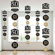 Big Dot of Happiness Adult 50th Birthday - Gold - Birthday Party DIY Dangler Backdrop - Hanging Vertical Decorations - 30 Pieces