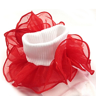 Wrapables Lil Miss Mia Organza Ruffle Socks for Toddler Girl, Set of 4 / (Size 1-3) - Red, Orange, White, Blue. View a larger version of this product image.
