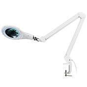 Slickblue LED Magnifying Glass Desk Lamp w/ Swivel Arm-White