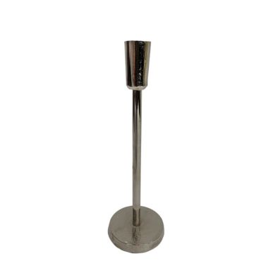 BIDK Home 10" Silver Contemporary Candlestick Holder Tabletop Decor - Large. View a larger version of this product image.