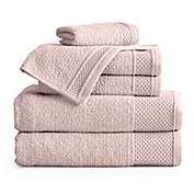 Market & Place Park Avenue Cotton Textured 6-Piece Bath Towel Set in Dusty Rose