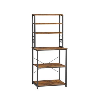uitzondering Ultieme vragenlijst VASAGLE Baker's Rack, Microwave Oven Stand, Kitchen Tall Utility Storage  Shelf, 6 Hooks and Metal Frame, Industrial, 15.7 x 23.6 x 65.7 Inches,  Rustic Brown and Black | Bed Bath & Beyond