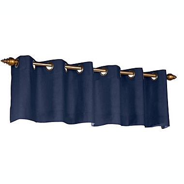 Commonwealth Thermalogic Weather Cotton Fabric Grommet Top Valance - 40x15" - Navy. View a larger version of this product image.