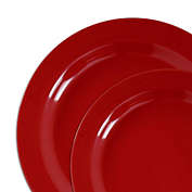 Smarty Had A Party Solid Red Holiday Round Disposable Plastic Dinnerware Value Set (120 Dinner Plates + 120 Salad Plates)