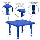 Alternate image 2 for 24&#39;&#39; Square Blue Plastic Height Adjustable Activity Table