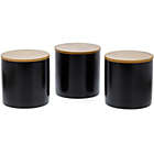 Alternate image 3 for Juvale Black Ceramic Canisters with Bamboo Lids for Kitchen (4 x 4.13 Inches, 3 Pack)