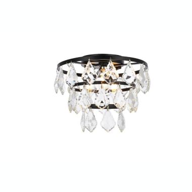 Elegant Lighting Ella 10 inch flush mount in black. View a larger version of this product image.