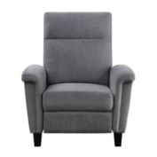 Lexicon Weiser Collection Solid/Plywood Frame and Faux Leather Fabric Push Back Recliner, Gray