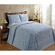 Better Trends Rio Collection 100% Cotton Tufted Floral Design Twin Bedspread - Blue