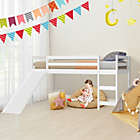 Alternate image 1 for Costway-CA Twin Size Low Sturdy Loft Bed with Slide Wood -White