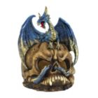 Alternate image 0 for Dragon Crest Blue Dragon And Skull Statue