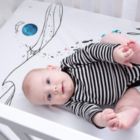 Alternate image 2 for JumpOff Jo Fitted Crib Sheet, Cotton Crib Sheet for Standard Sized Crib Mattresses, Hypoallergenic and Breathable, 28" x 52", Moonlight Mermaid