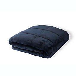 Thera adult weighted blanket in calming navy color - Machine wash soft to touch premium quality - Non toxic leak free cooling glass beads - For stress, sleep, and anxiety relief - For calmer days and nights.