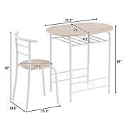 UBesGoo 3 Piece Dining Room Table Set for 2 in White