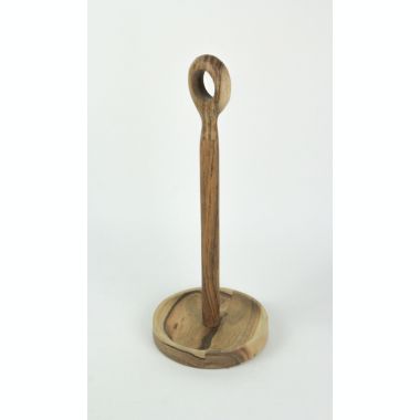 Things2Die4 Natural Acacia Wood Paper Towel Holder Kitchen Accent Boho Décor. View a larger version of this product image.