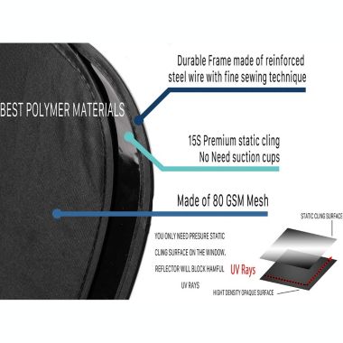 Zone Tech Side Window Cling On Sun Shades- 2-Pack Mesh Car Pop-Up Non Suction Cups Needed Sunshade- Protects Kids, Baby and Pets from Sun,Glare and UV Rays-Perfect for Car, Van, SUV. View a larger version of this product image.