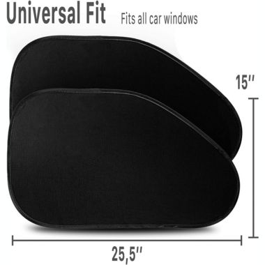 Zone Tech Side Window Cling On Sun Shades- 2-Pack Mesh Car Pop-Up Non Suction Cups Needed Sunshade- Protects Kids, Baby and Pets from Sun,Glare and UV Rays-Perfect for Car, Van, SUV. View a larger version of this product image.