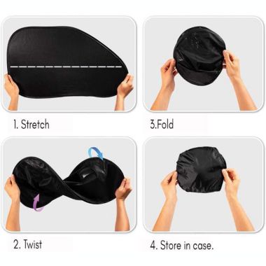 Zone Tech Side Window Cling On Sun Shades- 2-Pack Mesh Car Pop-Up Non Suction Cups Needed Sunshade- Protects Kids, Baby and Pets from Sun,Glare and UV Rays-Perfect for Car, Van, SUV. View a larger version of this product image.