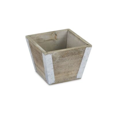 Cheungs Decorative Tapered square wood planter