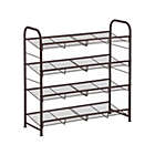 Alternate image 0 for SONGMICS Stackable Shoe Rack, 4-Tier Shoe Rack Storage Organizer, Hold up to 16 Pairs, Steel, 27 x 10.8 x 25.6 Inches, for High Heels, Trainers, Slippers, in the Entryway, Closet, Bronze