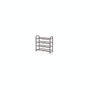 SONGMICS Stackable Shoe Rack, 4-Tier Shoe Rack Storage Organizer, Hold up to 16 Pairs, Steel, 27 x 10.8 x 25.6 Inches, for High Heels, Trainers, Slippers, in the Entryway, Closet, Bronze. View a larger version of this product image.