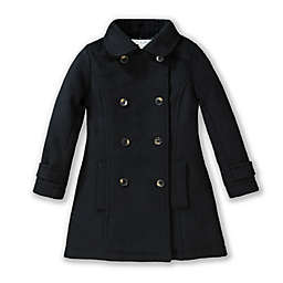 Hope & Henry Girls' Dressy Pleated Back Coat, Black, 4