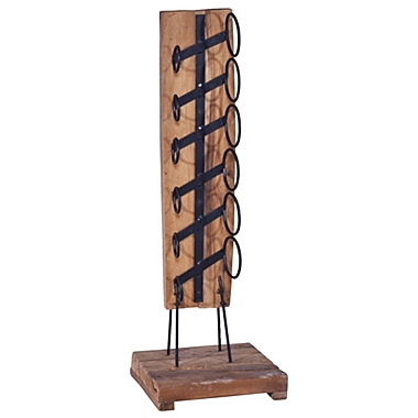 vidaXL Wine Rack for 6 Bottles 13.8"x13.8"x39.4" Solid Teak Wood. View a larger version of this product image.