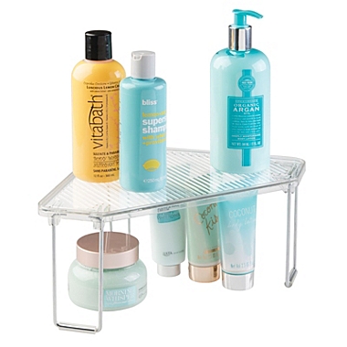 mDesign Plastic Bathroom Stackable Corner Organizer Shelf. View a larger version of this product image.