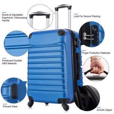 Infinity Merch 4 Piece Set Luggage Expandable Suitcase in Blue. View a larger version of this product image.