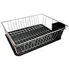 Alternate image 0 for MegaChef 16 Inch Chrome Plated and Plastic Counter Top Drying Dish Rack in Black
