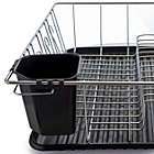 Alternate image 2 for MegaChef 16 Inch Chrome Plated and Plastic Counter Top Drying Dish Rack in Black