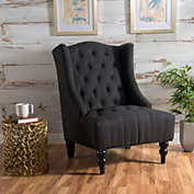 GDFStudio Clarice Wingback Tufted Fabric Accent Chair