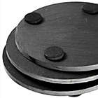 Alternate image 1 for Juvale Round Black Slate Coasters with Rack (4 Inches, 9 Pieces)
