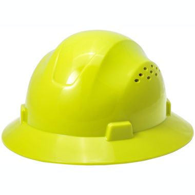 Noa Store HDPE Lime Full Brim Hard Hat with Fas-trac Suspension. View a larger version of this product image.