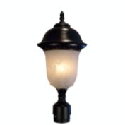 Special Lite Products Glenn Aire F-2990-BLK-AB Medium Post Mount with Alabaster Glass