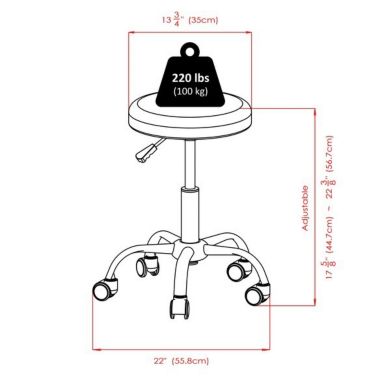 Clark Adjustable Cushion Seat Swivel Stool, Black and Chrome. View a larger version of this product image.