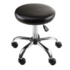Alternate image 3 for Clark Adjustable Cushion Seat Swivel Stool, Black and Chrome