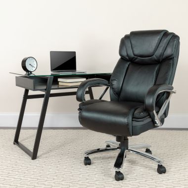 Flash Furniture HERCULES Series Big & Tall 500 lb. Rated Black LeatherSoft Executive Swivel Ergonomic Office Chair with Extra Wide Seat. View a larger version of this product image.