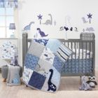Alternate image 0 for Bedtime Originals Roar Blue/Gray/White Dinosaur 3-Piece Nursery Baby Crib Bedding Set