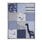 Alternate image 2 for Bedtime Originals Roar Blue/Gray/White Dinosaur 3-Piece Nursery Baby Crib Bedding Set