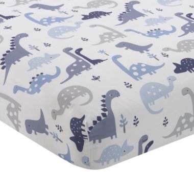 Bedtime Originals Roar Blue/Gray/White Dinosaur 3-Piece Nursery Baby Crib Bedding Set. View a larger version of this product image.