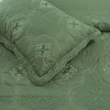 MarCielo 3-Piece Fully Quilted Embroidery Quilts Bedspreads Bed Coverlets Cover Set Emma. View a larger version of this product image.