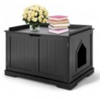 Alternate image 2 for Hooya Cat Litter Box Enclosure with Double Doors for Large Cat and Kitty (Black)