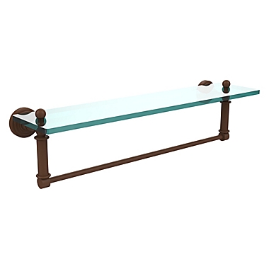Allied Brass Waverly Place Collection 22 Inch Glass Vanity Shelf with Integrated Towel Bar. View a larger version of this product image.