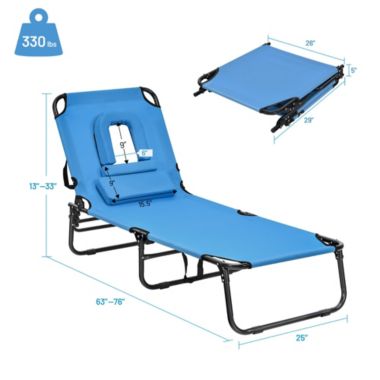 Costway Folding Chaise Lounge Chair. View a larger version of this product image.