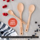 Alternate image 2 for Chef Pomodoro Wooden Spoons for Cooking 3-Piece Set, Solid Beechwood   12-Inch, 10.5-Inch, 8-Inch   Soup Spoon Kitchen Wood Mixing Essentials