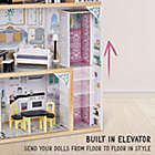 Alternate image 2 for Jumbl Kids Wooden Dollhouse, with Elevator, Balcony & Stairs, Accessories & Furniture Included X-Large 3 Story Easy to Assemble Doll House Toy