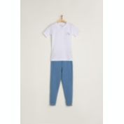 Babycottons Premium Peruvian Pima cotton Ski Tee & Pant Snug Fit blue pajama set for infant